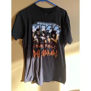 Kiss and Def Leopard concert 2014 T shirt L